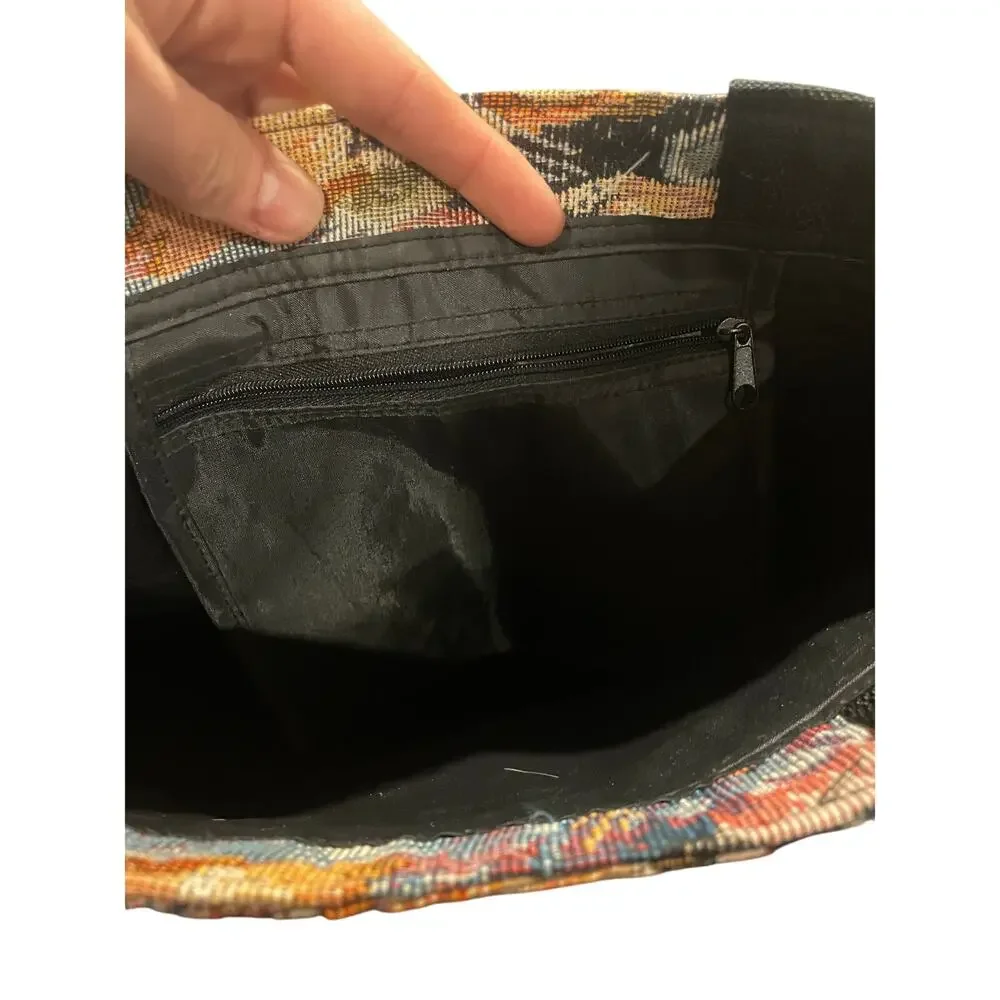 Vintage Cat Tapestry Tote Bag Woven Animal Print Shoulder Bag‎ Multicolor